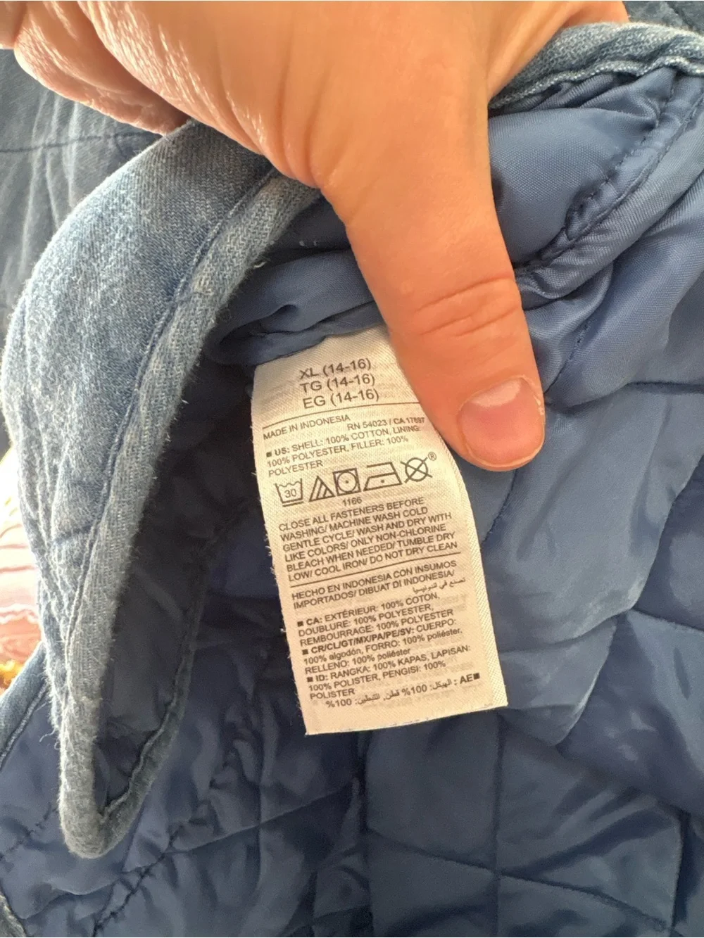 Old Navy Girls' Quilted Chambray Button-Front Jacket - Light Blue